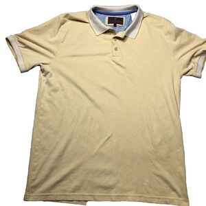 James Tattersall‎ Polo Shirt Men Large Yellow Golf Activewear Dadcore